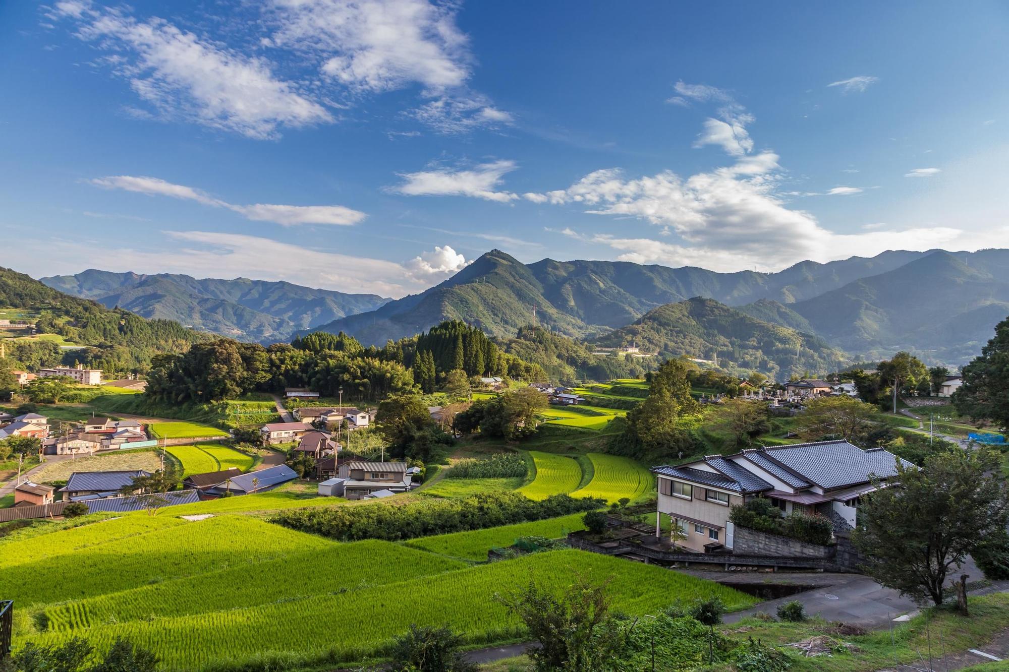 Un pueblo agrícola de la región de Kyushu