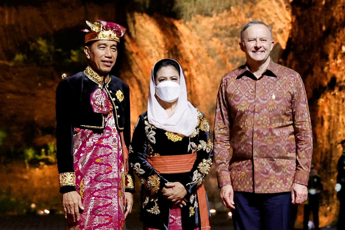 Anthony Albanese, primer ministro de Australia, en la cena de gala en Badung, Bali.