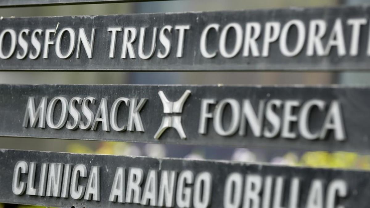 Placa del despacho de Mossack Fonseca en Panamá.