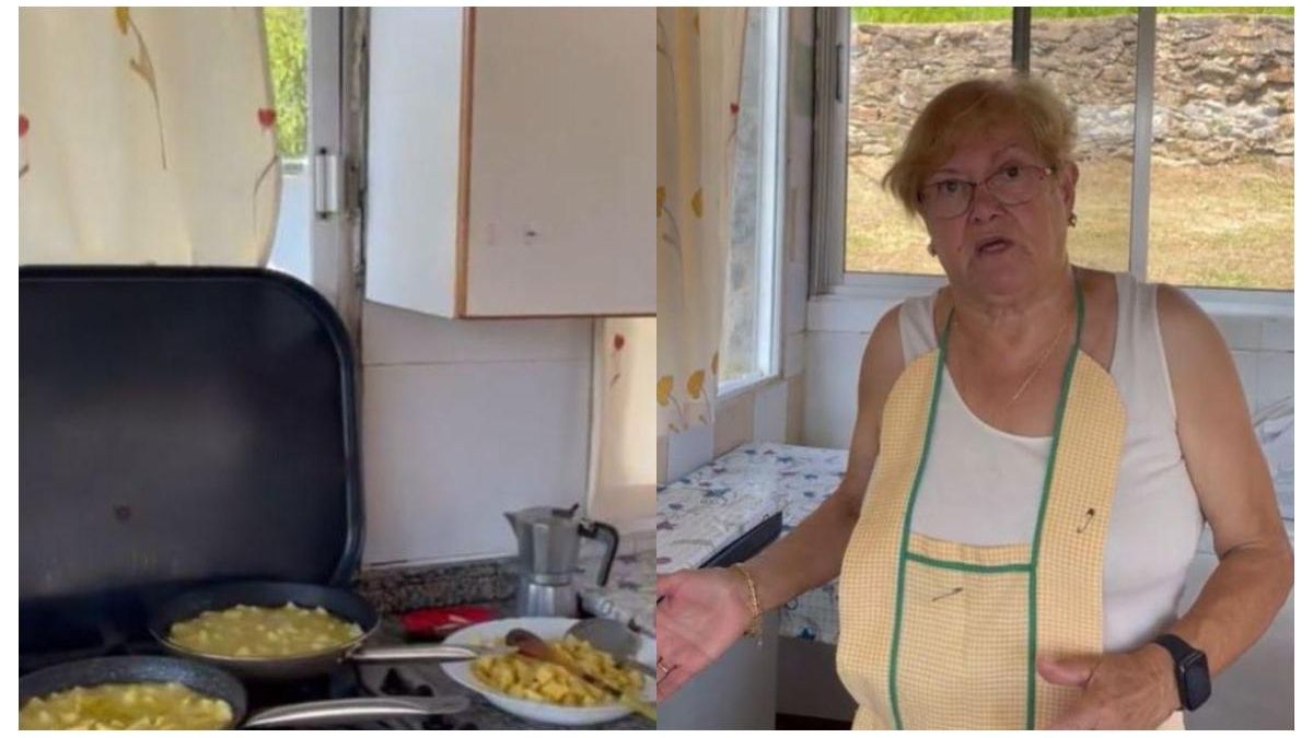 Fragmento del vídeo de TikTok en el que Magdalena muestra lo que ha cocinado para la comida familiar