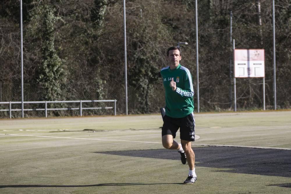 El entrenamiento del Oviedo de esta mañana