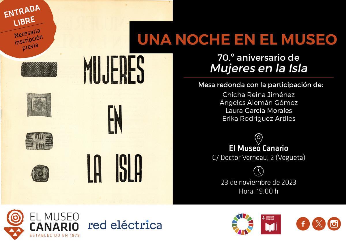 Cartel del acto en El Museo Canario.