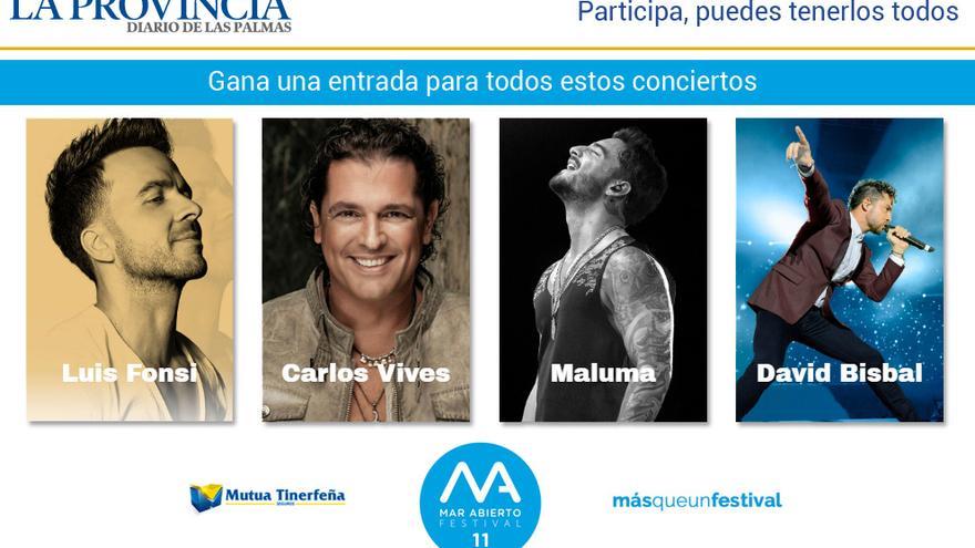 SORTEO #RUTAMARABIERTO: ¿Quieres ir a los conciertos de Luis Fonsi, Carlos  Vives, Maluma y David Bisbal? - La Provincia