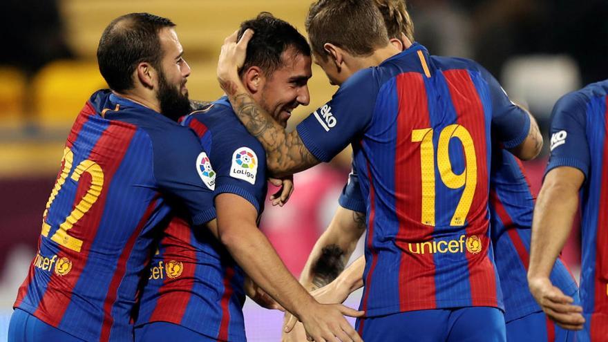 Alcácer marca su primer gol con el Barça