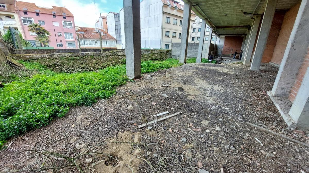 La zona cubierta de la futura sala arqueológica de Pescadoira.