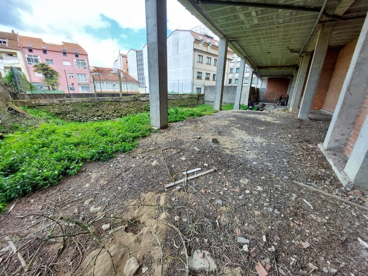 La zona cubierta de la futura sala arqueológica de Pescadoira.