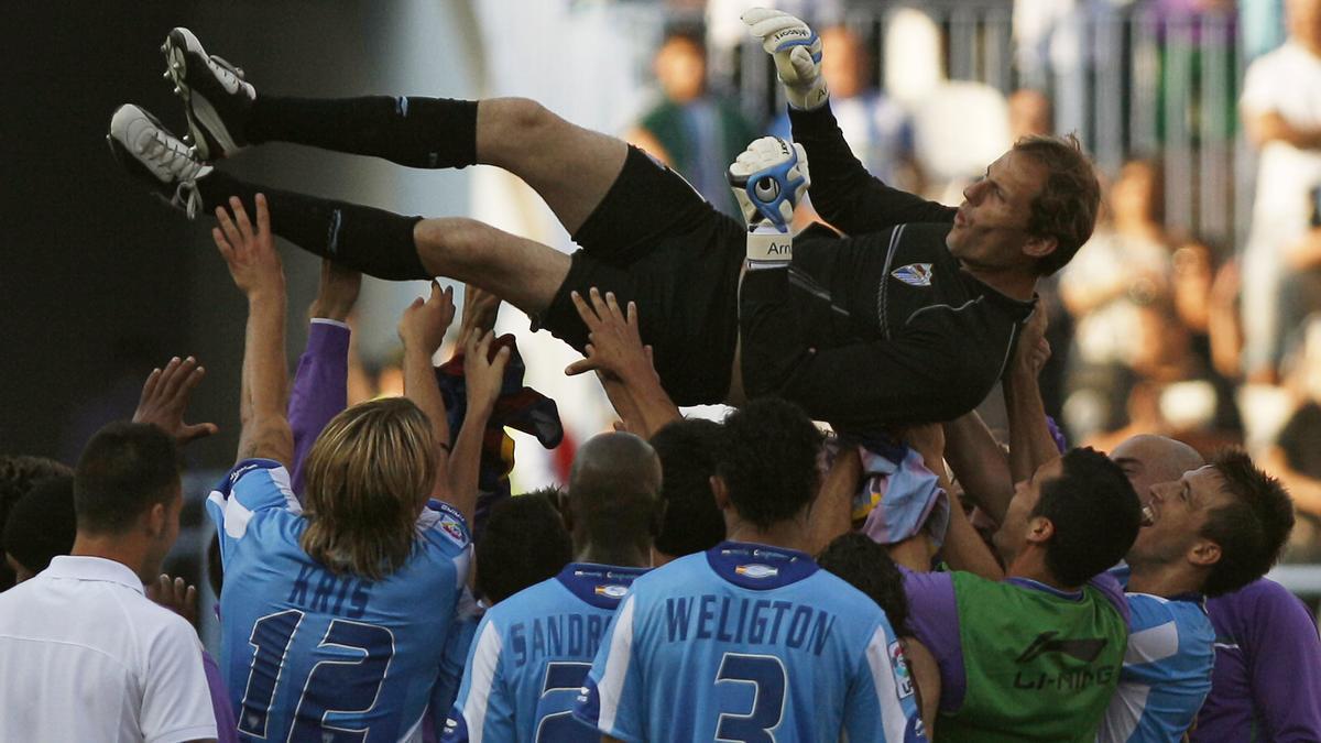 Arnau el dia de la seva retirada del futbol amb el Màlaga