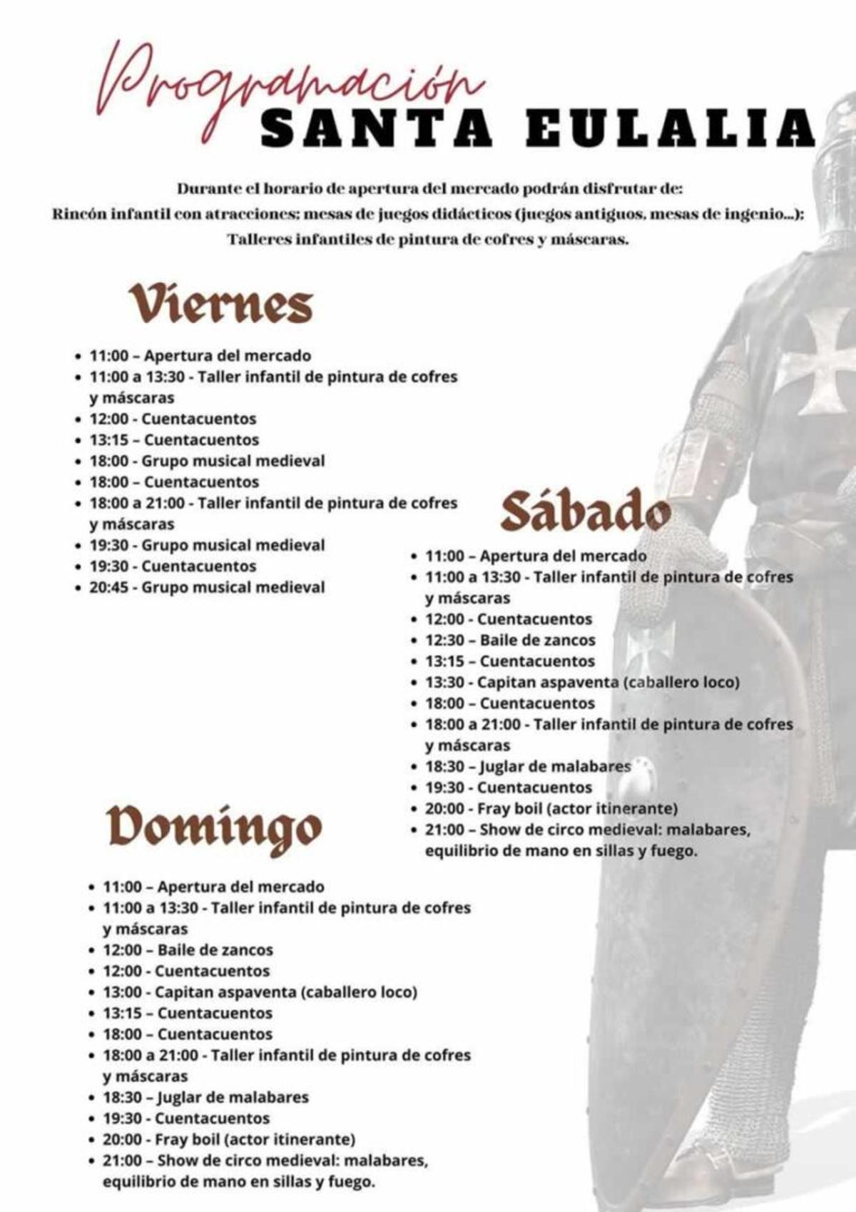 Programación del Mercado Medieval de Santa Eulalia