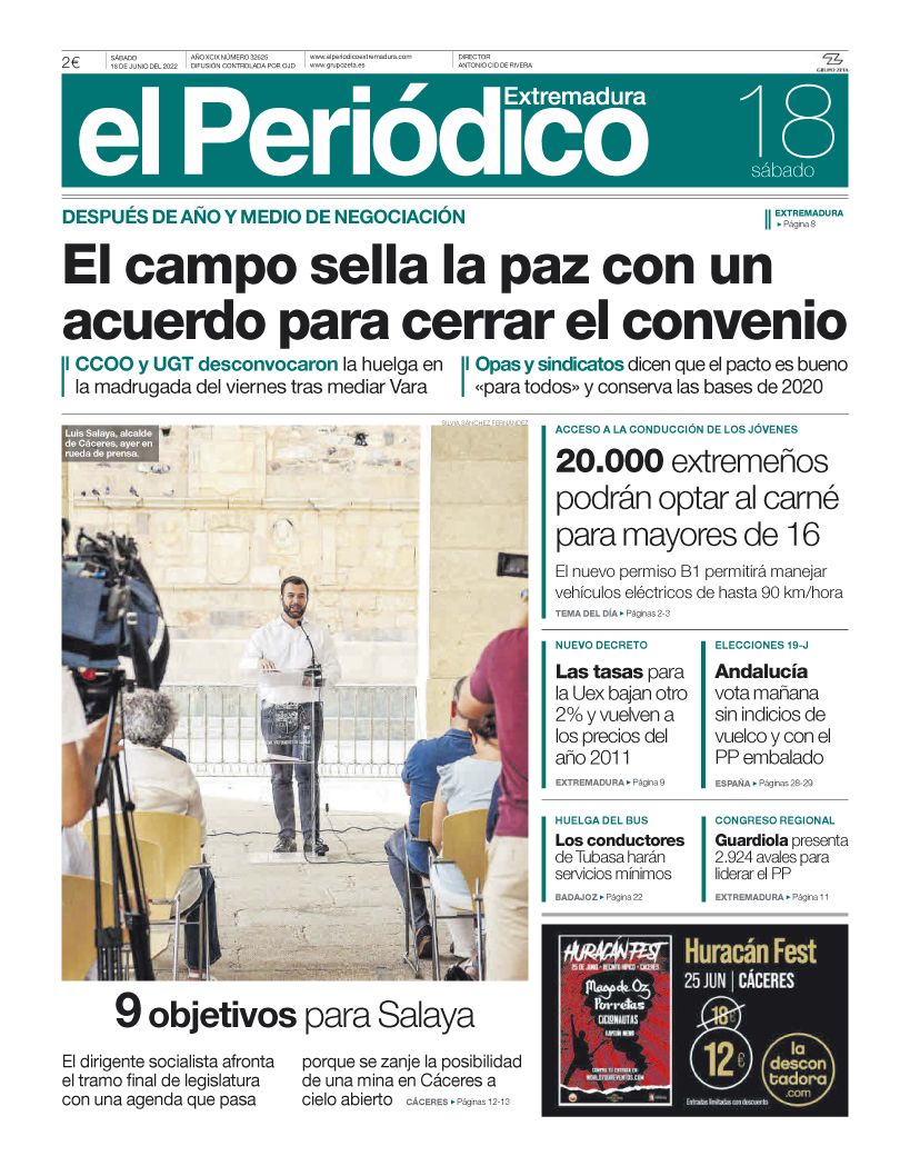 Consulta la portada correspondiente al día 18 de junio del 2022