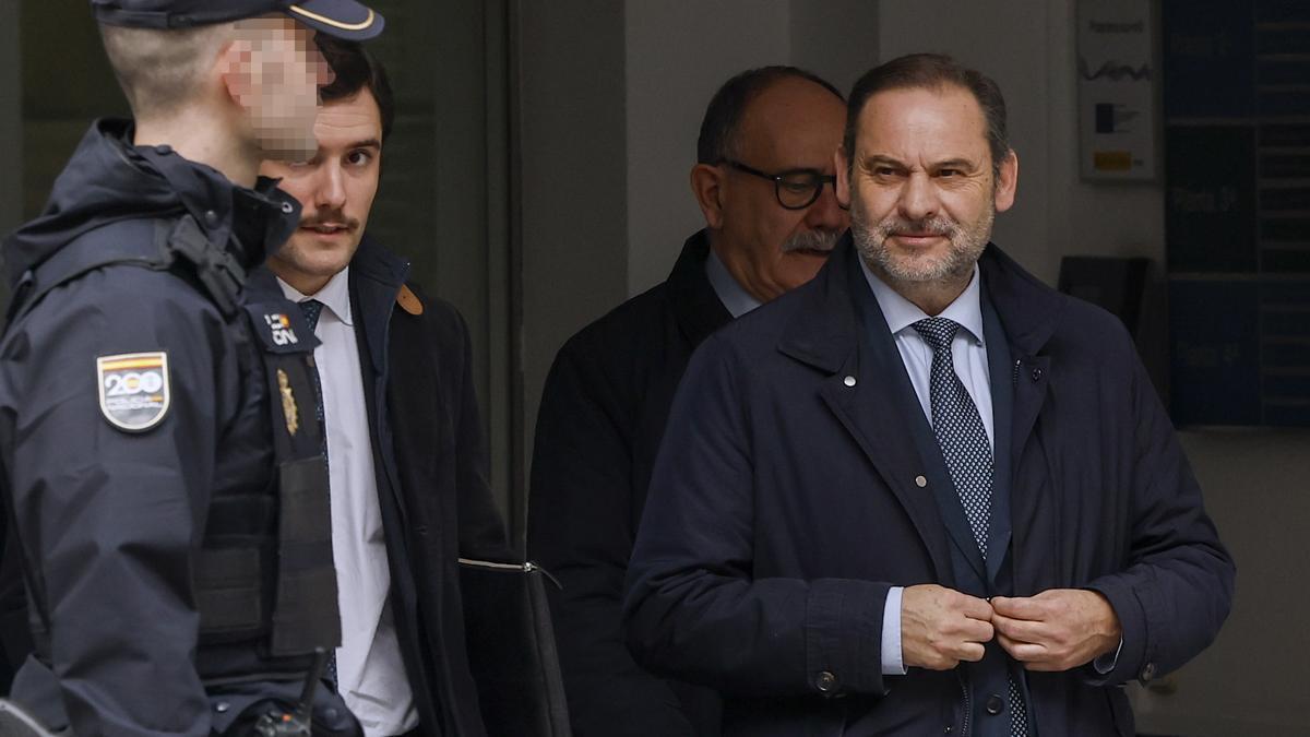 El socialista José Luis Ábalos, el pasado 20 de febrero, tras comparecer ante el Tribunal Supremo.