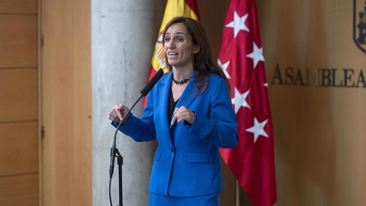 La ministra de Sanidad, Mónica García, durante su etapa como portavoz de Más Madrid en la Asamblea de Madrid.