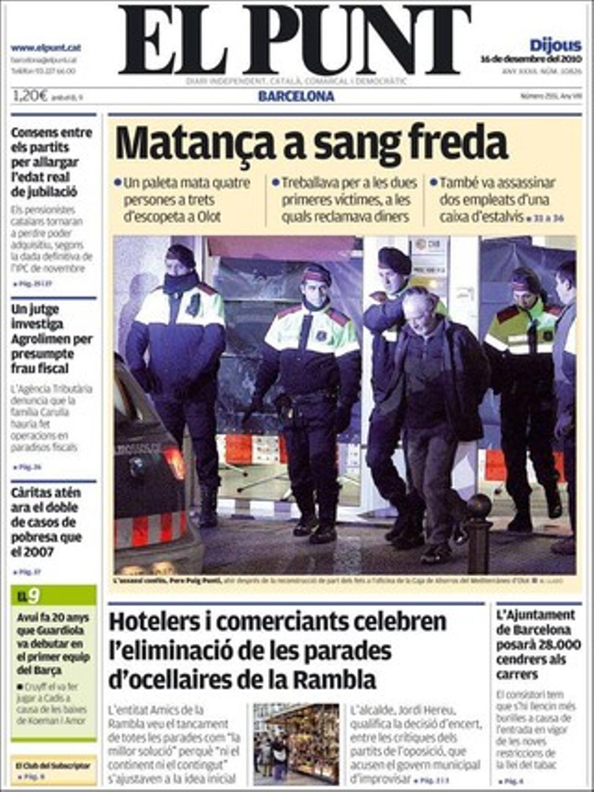 ’El Punt’ dóna rellevància a les pàgines interiors al fet que ja està instal·lat el tercer carril per traslladar per ample europeu mercaderies de Barcelona a França.