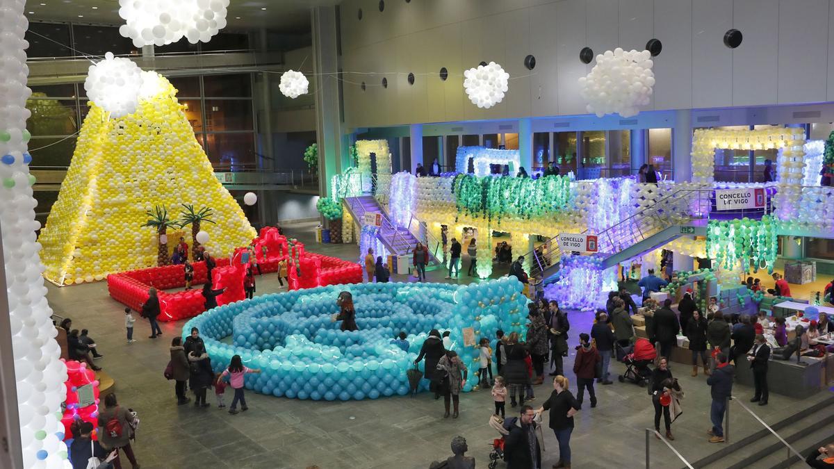 Vista del Parque Infantil en el Auditorio Mar de Vigo que abrió en la Navidad de 2019.