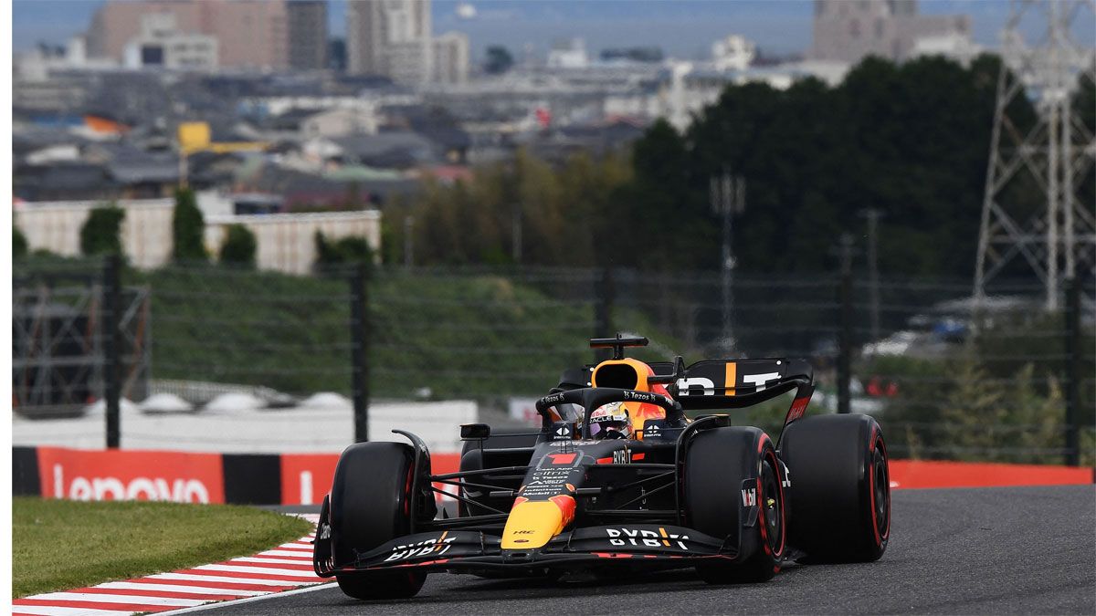 Max Verstappen, que puede ser campeón este domingo, durante la clasificación en Suzuka