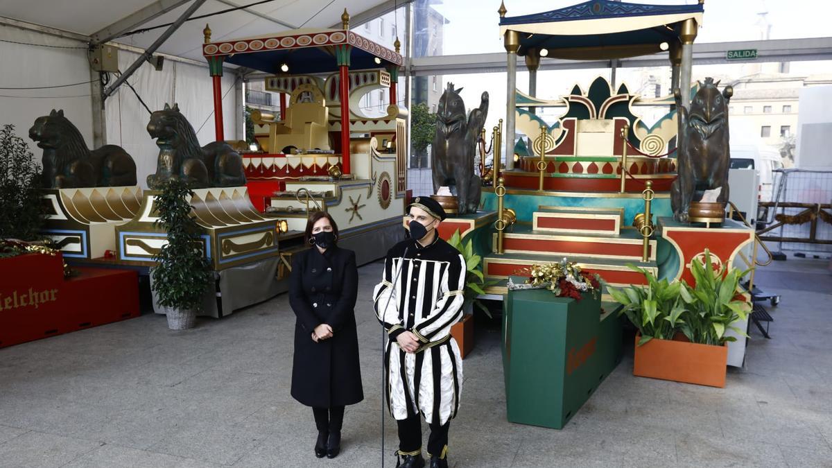 El emisario real ha llegado este martes a la plaza del Pilar.