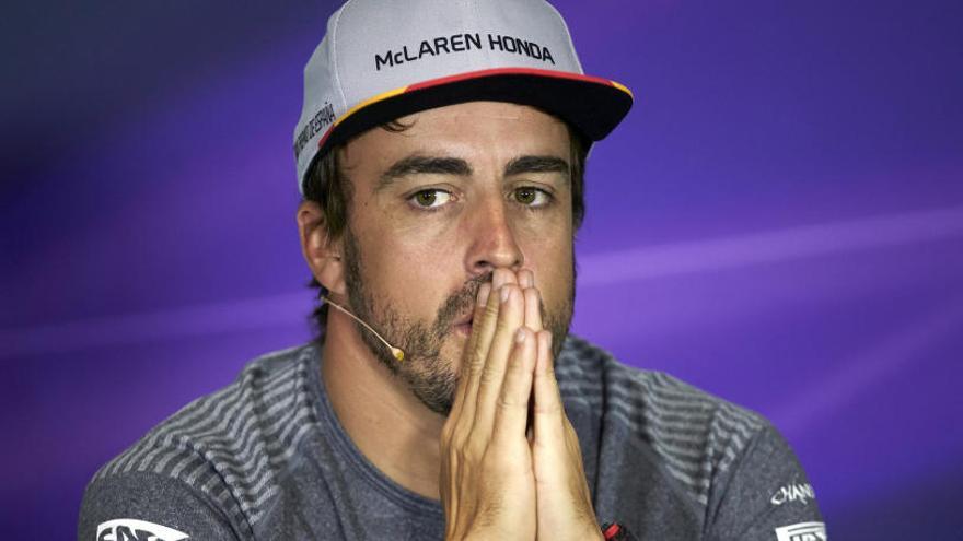 Alonso durante la rueda de prensa del GP de España.