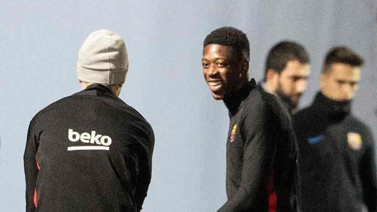 Dembélé, en el entrenamiento