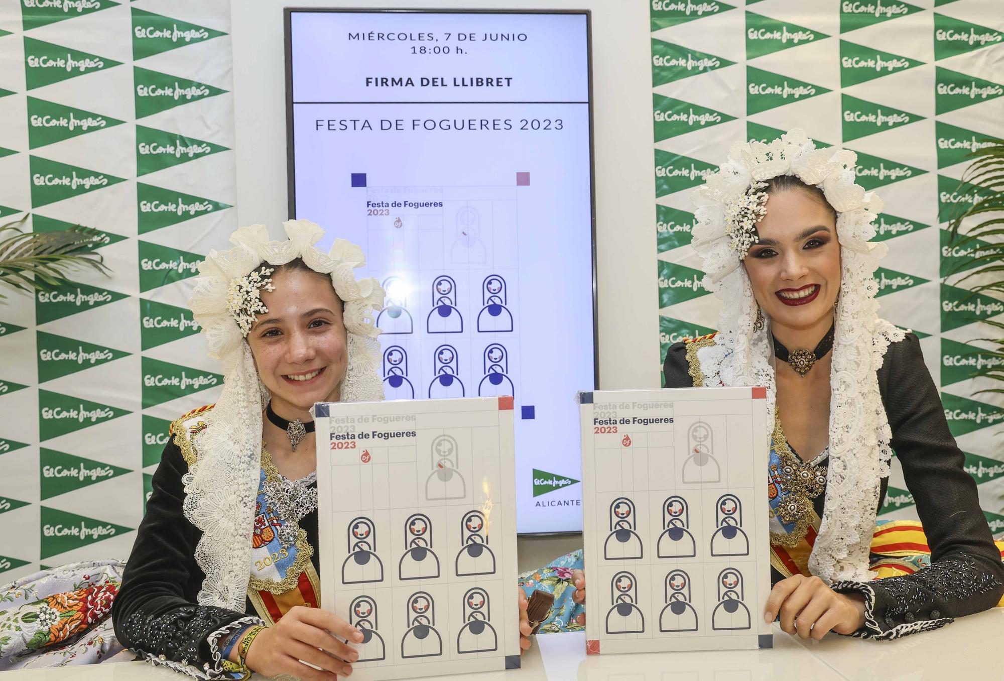 Les Belleas del Foc y sus Damas de Honor firman el Festa de Fogueres en El Corte Inglés