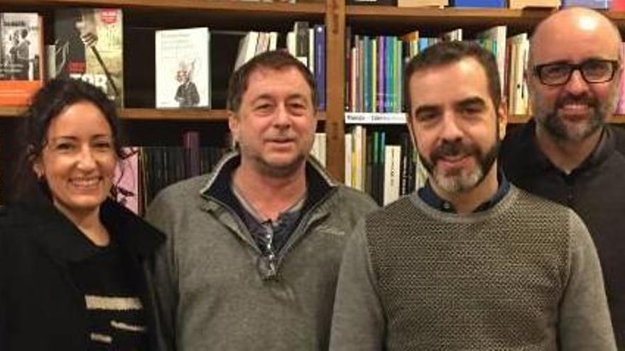 Marta Huertas, Andreu Subirats, Eduard Escoffet i Dídac Rocher divendres a la Papasseit de Manresa