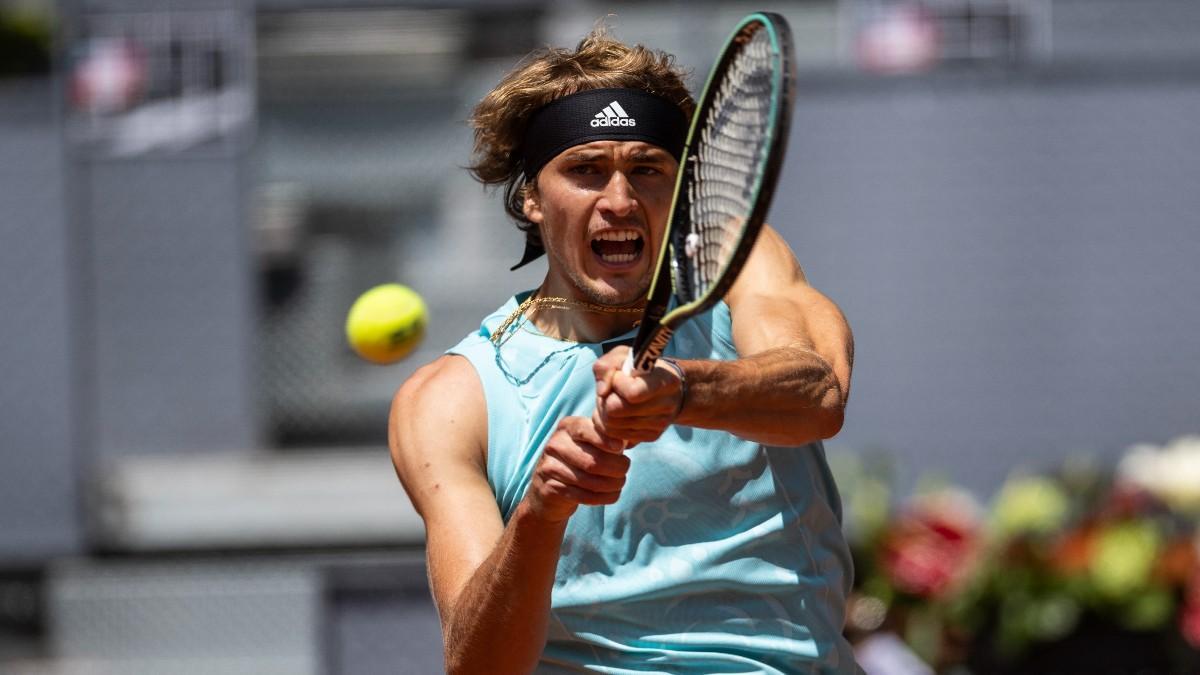 Zverev, durante su partido contra Cilic