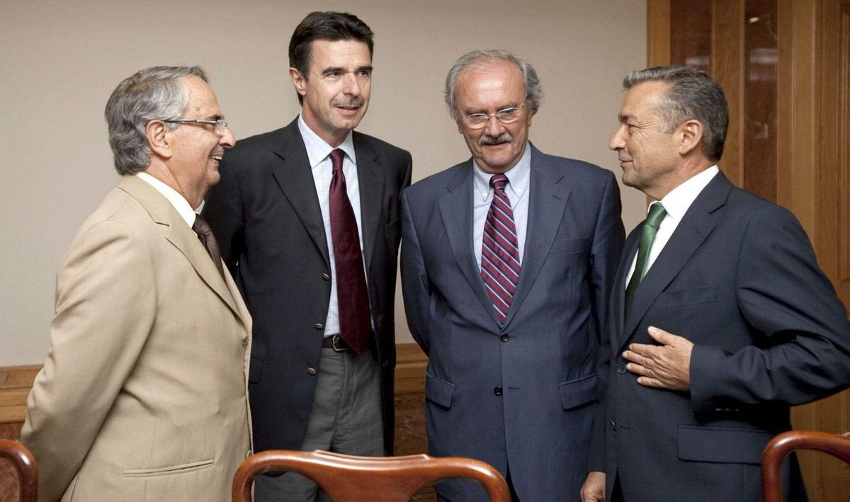 Sebastián Grisaleña, José Manuel Soria, José Fernando Rodríguez de Azero y Paulino Rivero, en junio de 2009.
