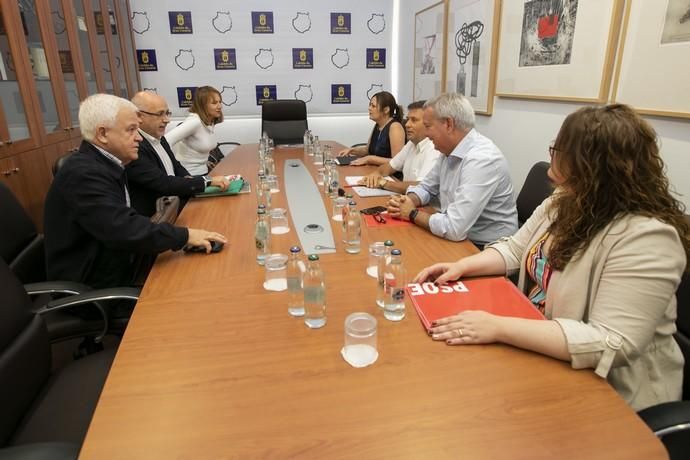 18.06.19.- Las Palmas de Gran Canaria. Antonio Morales (Nueva Canarias) se reune con Luis Ibarra (PSOE), para negociar el posible pacto de progreso en el Cabildo de Gran Canaria. Foto Quique Curbelo  | 18/06/2019 | Fotógrafo: Quique Curbelo