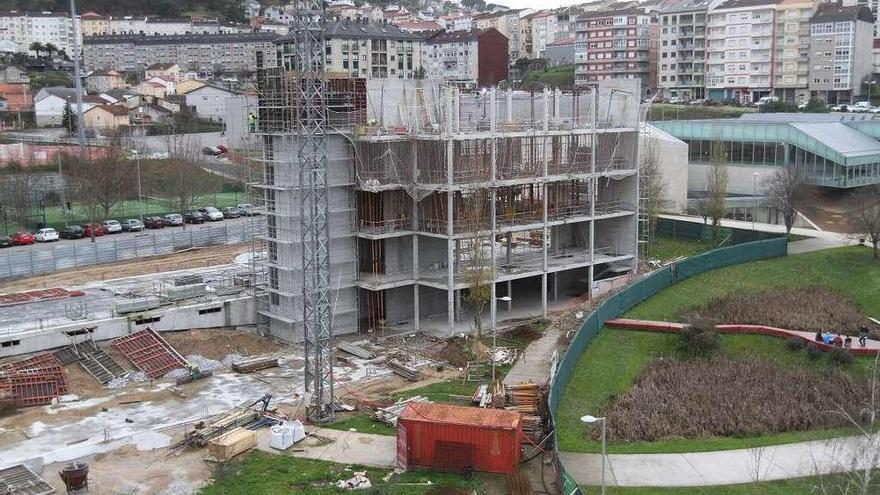 Obras de la futura sede del Campus da Auga que albergará espacios para la investigación. // Iñaki Osorio