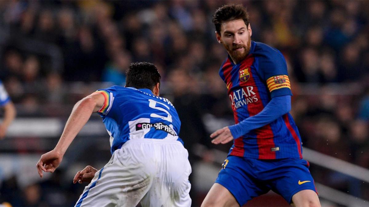 Messi, en un momento del partido ante el Leganés