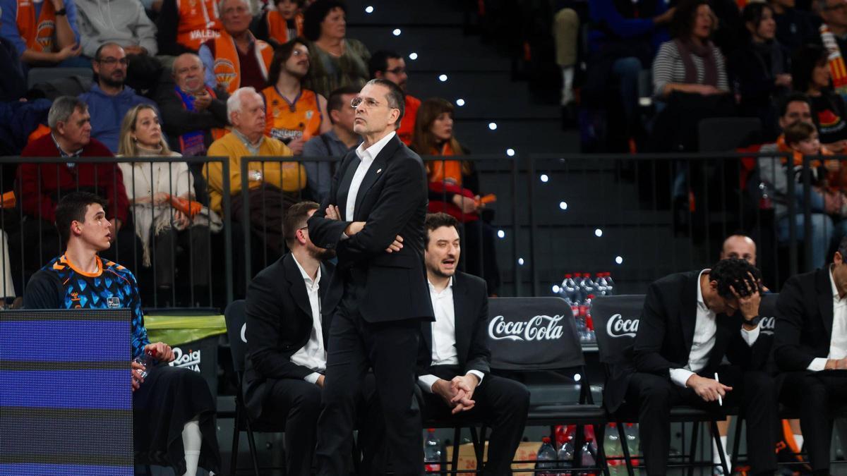 Pedro Martínez, en el partido ante el Unicaja en el Roig Arena.