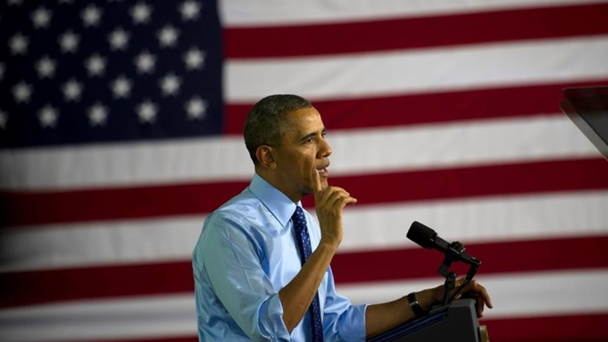 Barack Obama, durante un acto con estudiantes en Oakdale, Pensilvania, el miércoles.