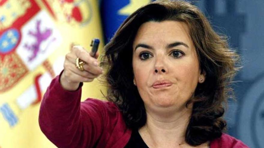 Soraya Sáenz de Santamaría, tras el Consejo de Ministros.