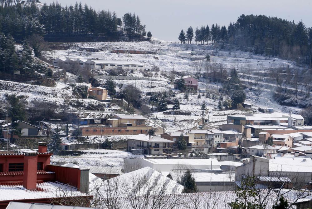 Imatge de la nevada a Sant Hilari Sacalm