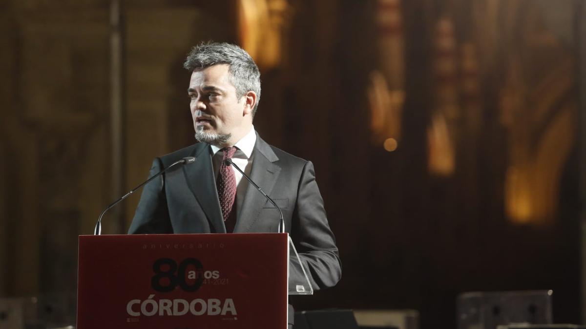 Rafael Romero, director de Diario Córdoba, en el acto del 80 aniversario del periódico.
