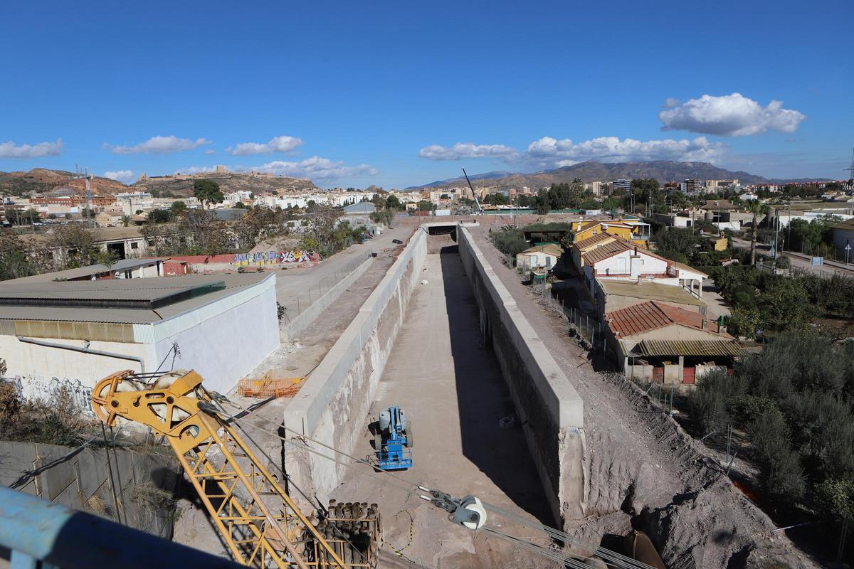Punto de salida del Corredor Mediterráneo tras su paso por debajo de Lorca.