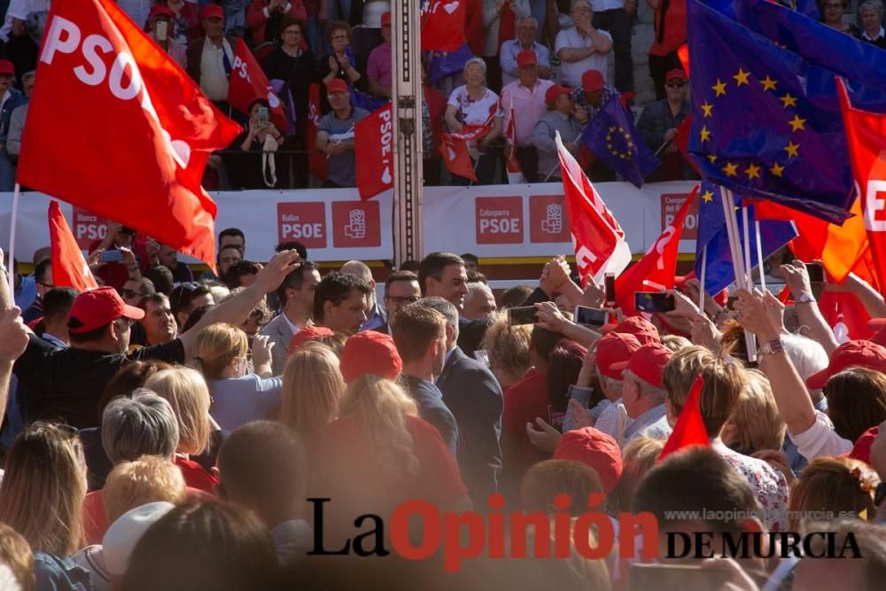 Pedro Sánchez en un acto de campaña del PSOE en Calasparra