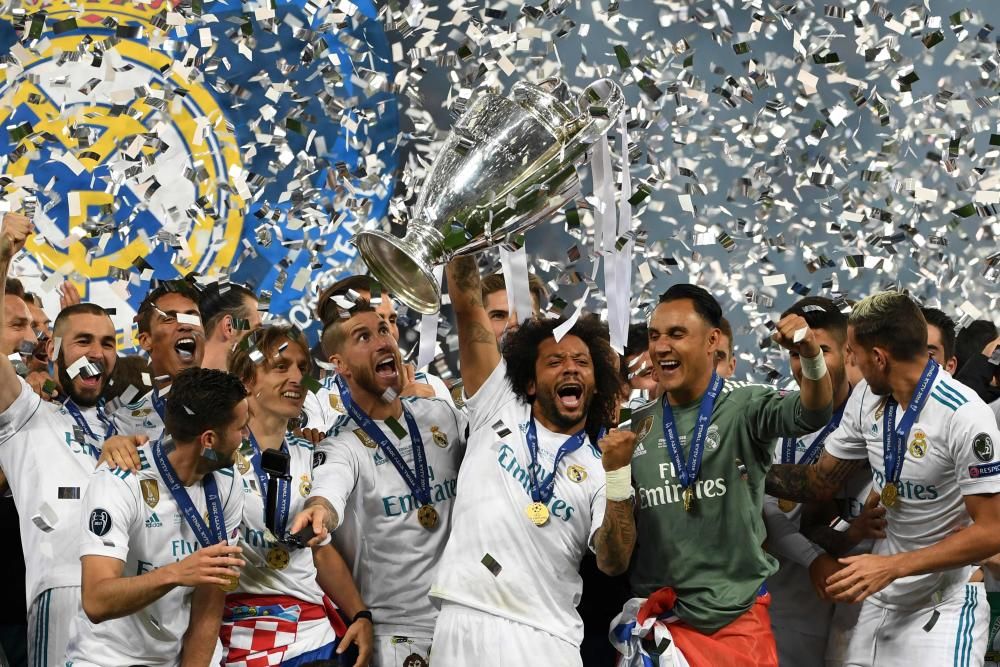 La celebración del Real Madrid tras ganar su decimotercera Copa de Europa en Kiev