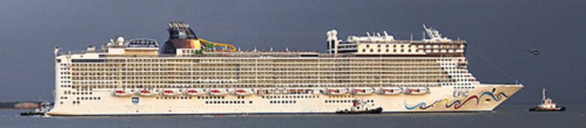 L’’Epic’, amb capacitat per a més de 4.000 viatgers, el nou vaixell de Norwegian Cruise Line amb port base a Barcelona, al Mediterrani.