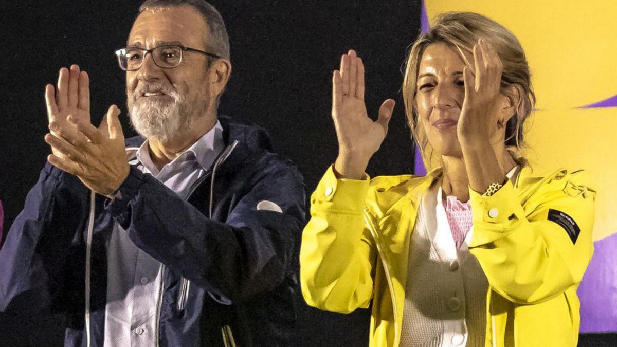 Yllanes junto a Yolanda Díaz en el reciente mitin en Palma.