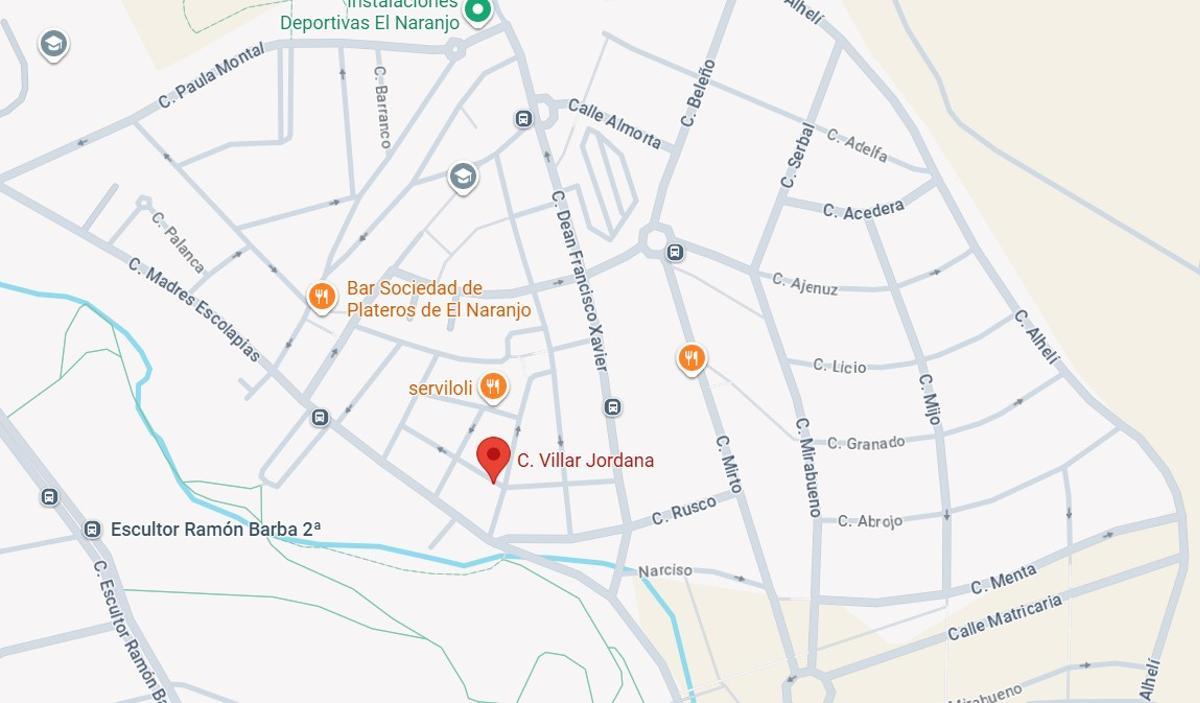 Calle Villar Jordana del barrio del Naranjo, en el que se ha producido la deflagración de gas.