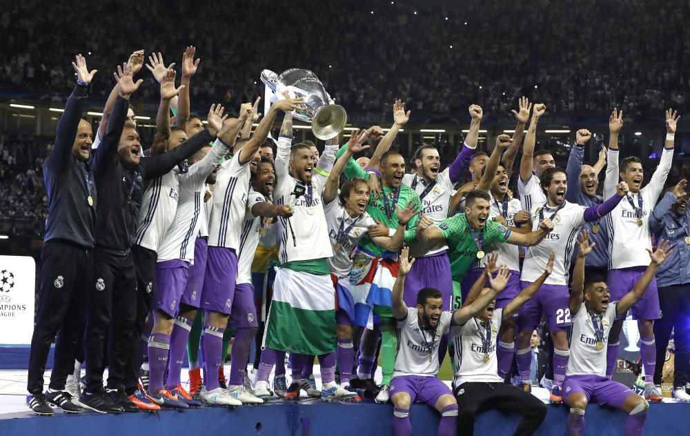 La celebración del Real Madrid tras ganar la Copa de Europa