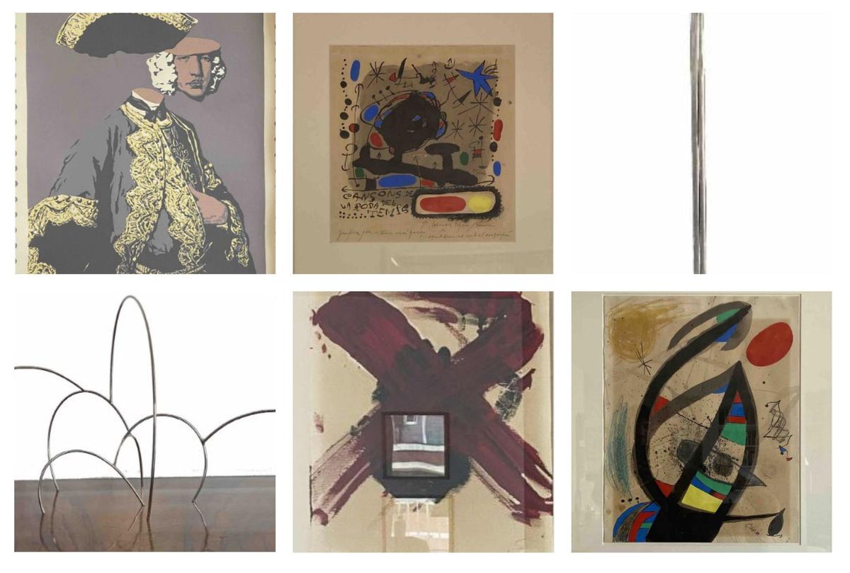 Algunas de las obras de Miró, Tàpies o Alfaro que forman parte del legado de Raimon y Annalisa a Xàtiva.