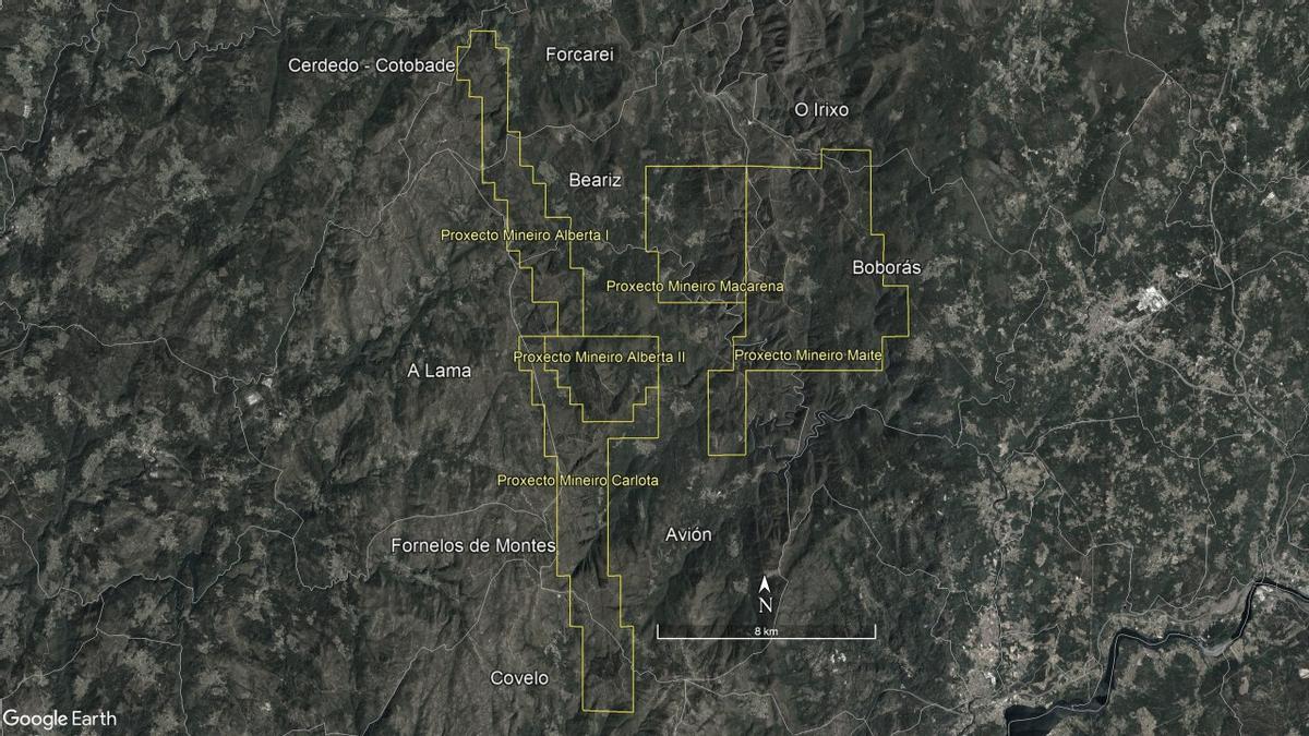 Mapa del terreno que ocuparán los mencionados proyectos.