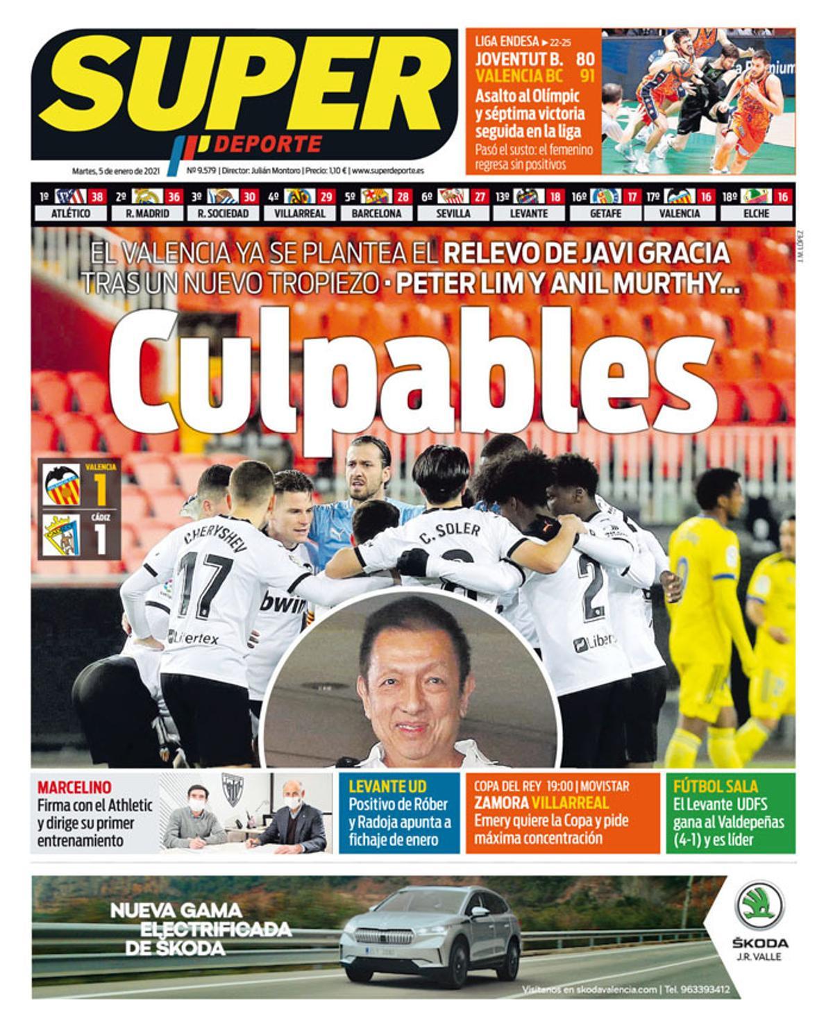 ¡Culpables! Esta es la portada de SUPER de hoy