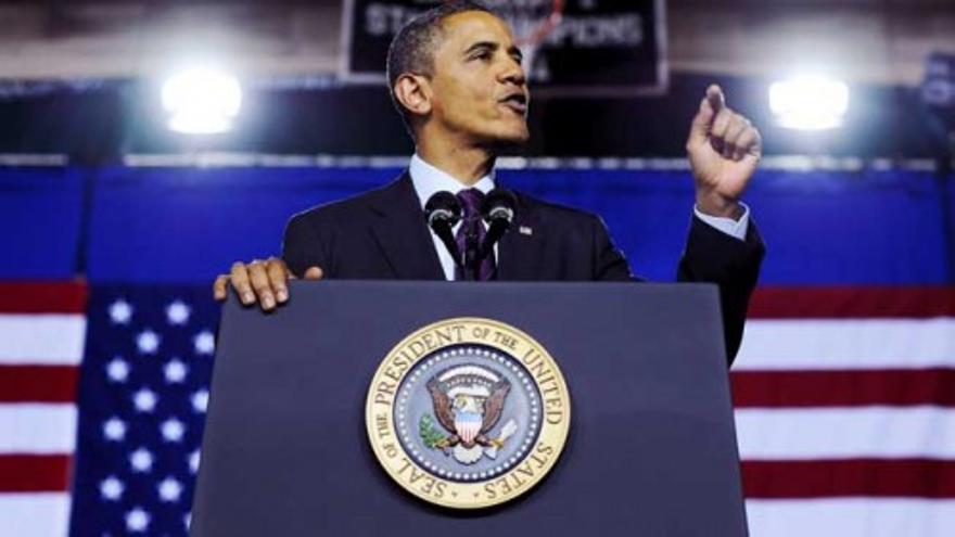 Obama, interrumpido en un discurso