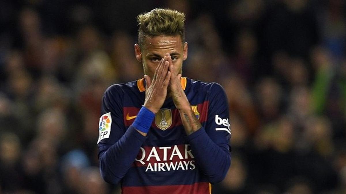 Neymar en el partido de Copa contra el Valencia