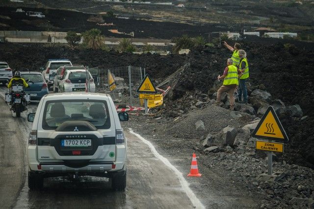 Carreteras por las coladas de lava de La Palma