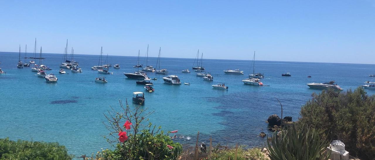 Barcos, en el entorno de Tabarca, el pasado mes de mayo