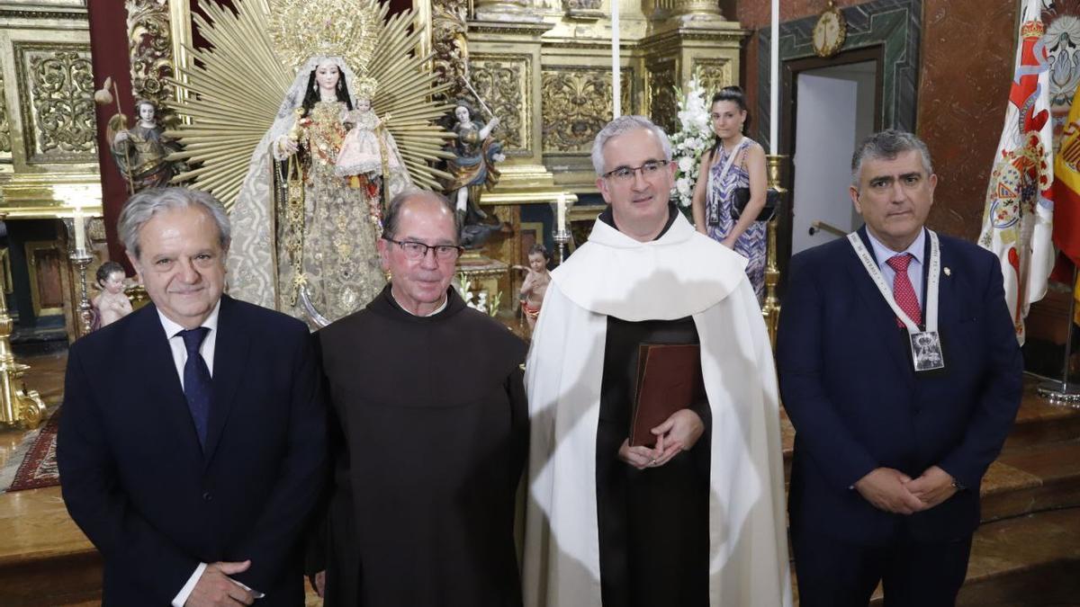 Salvador Fuentes, Francisco Javier Jaén, Juan Dobado y José Fernández, antes de iniciarse el pregón.