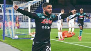 Insigne celebra un gol en el estadio Diego Armando Maradona