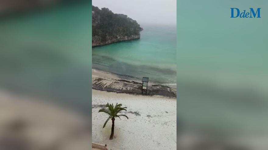 La nieve llega al nivel del mar en Cala Santanyí, cuaja en el Pla de Mallorca y se extienden por toda Mallorca